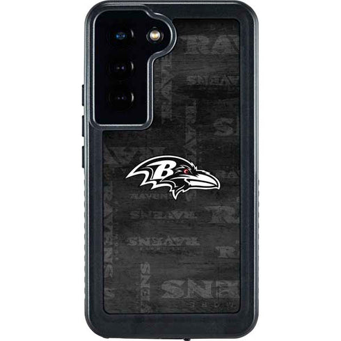 NFL Baltimore Ravens Black & White Galaxy S24 Waterproof Case